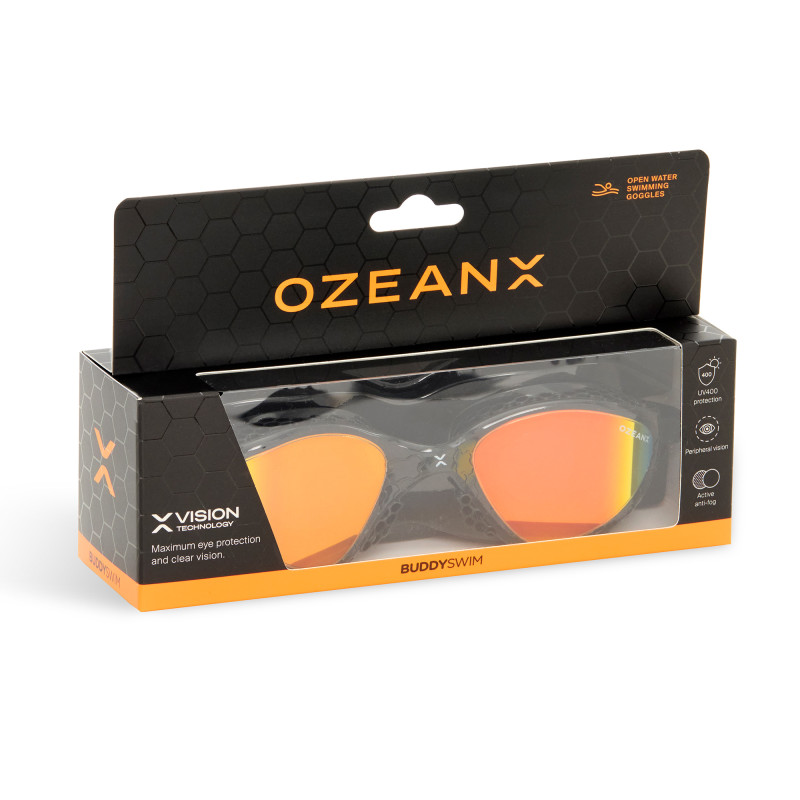 BUDDYSWIM OzeanX Mirror Black/Orange peldbrilles
