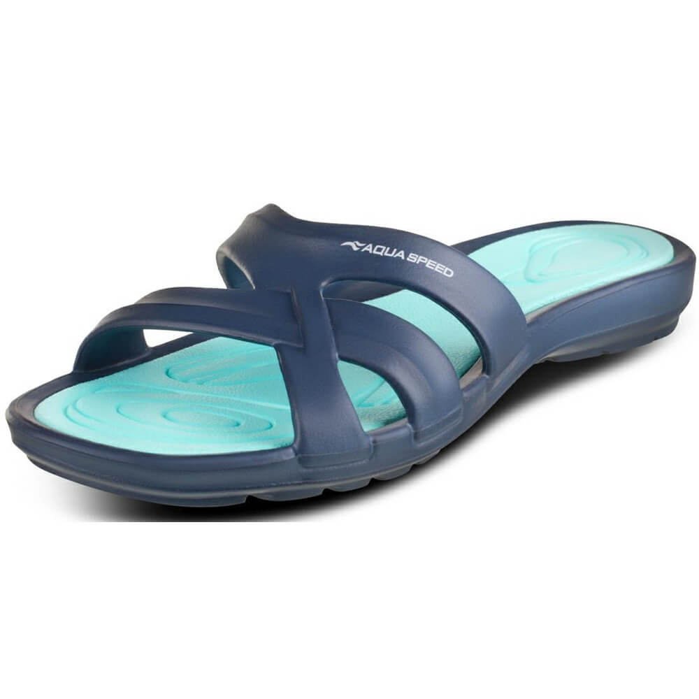 AQUA SPEED Panama Navy/Turquoise sieviešu baseina čības