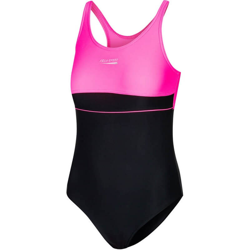 AQUA SPEED Emily Black/Pink meiteņu peldkostīms