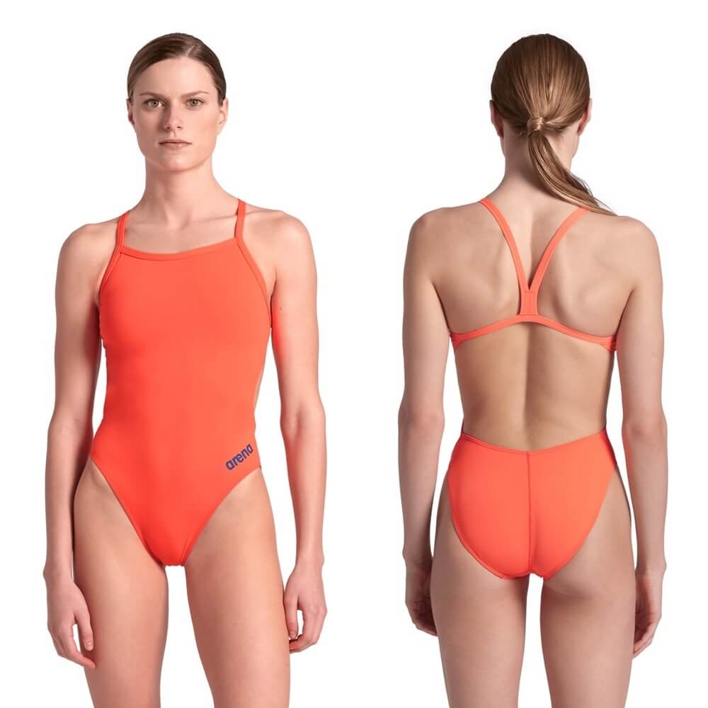ARENA Team Challenge Back Solid Bright Coral sieviešu peldkostīms