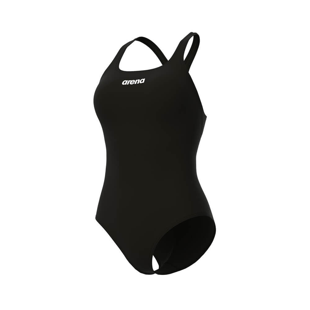 ARENA Team Swim Pro Back Solid Black/White sieviešu peldkostīms