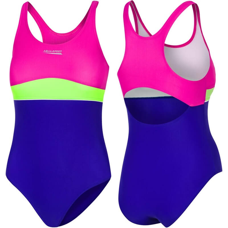AQUA SPEED Emily Violet/Pink/Lime meiteņu peldkostīms