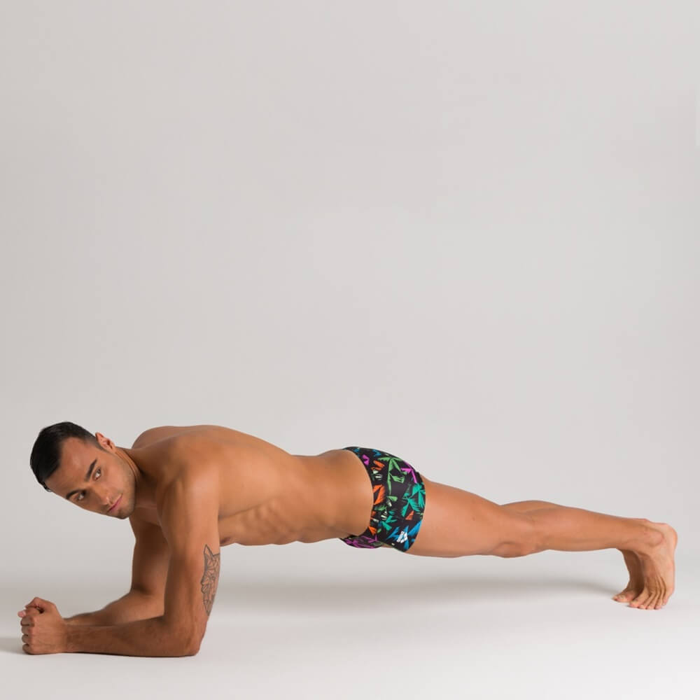 ARENA Multicolor Palms Low Waist Short Turquoise/Multi vīriešu peldbikses