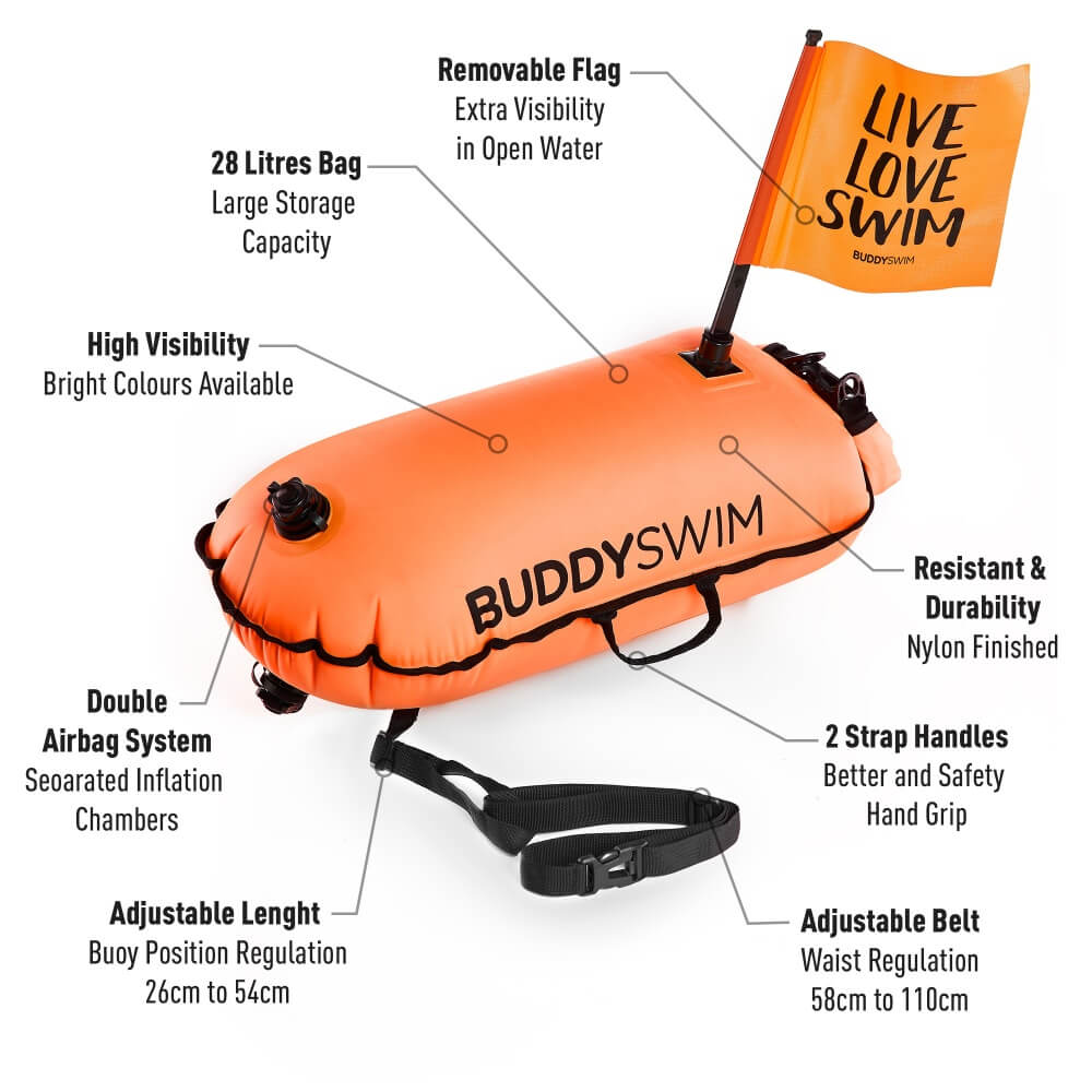 BUDDYSWIM Drybag Buoy with Flag boja