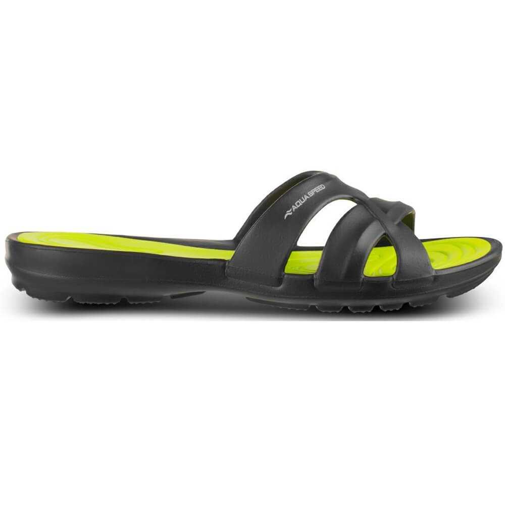 AQUA SPEED Panama Black/Green sieviešu baseina čības