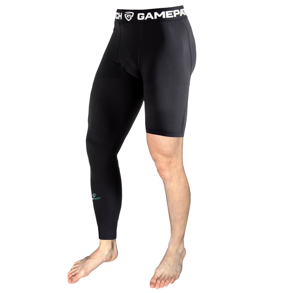 GAMEPATCH Single Leg Black kompresijas bikses (labā)