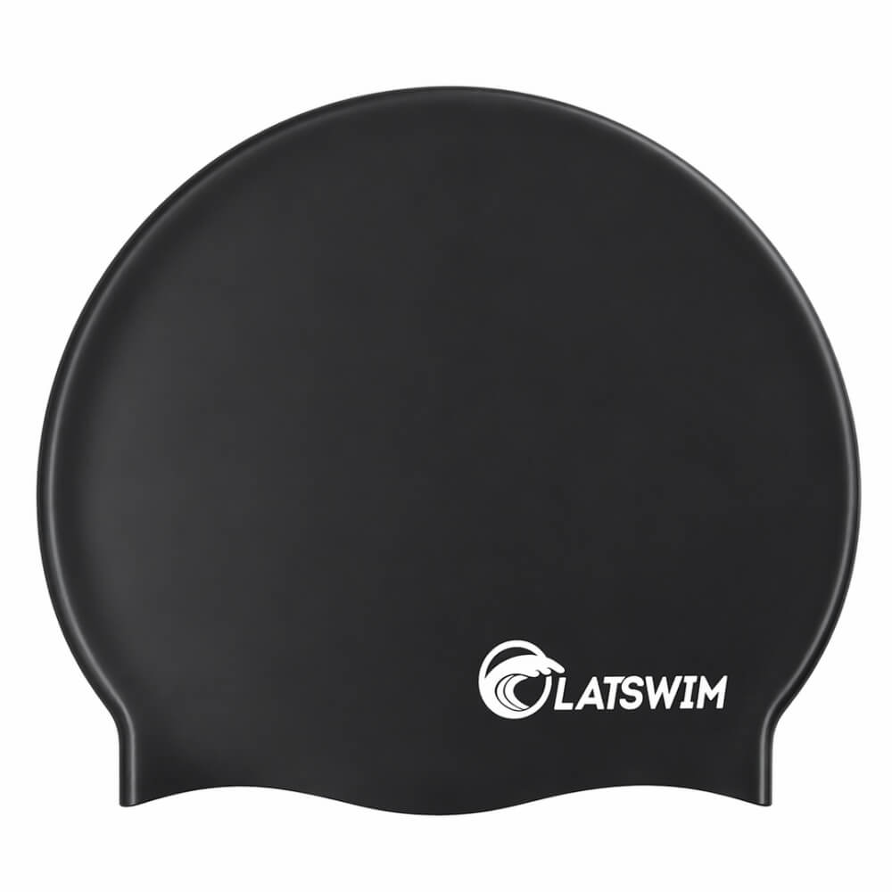 LATSWIM Black silikona peldcepure