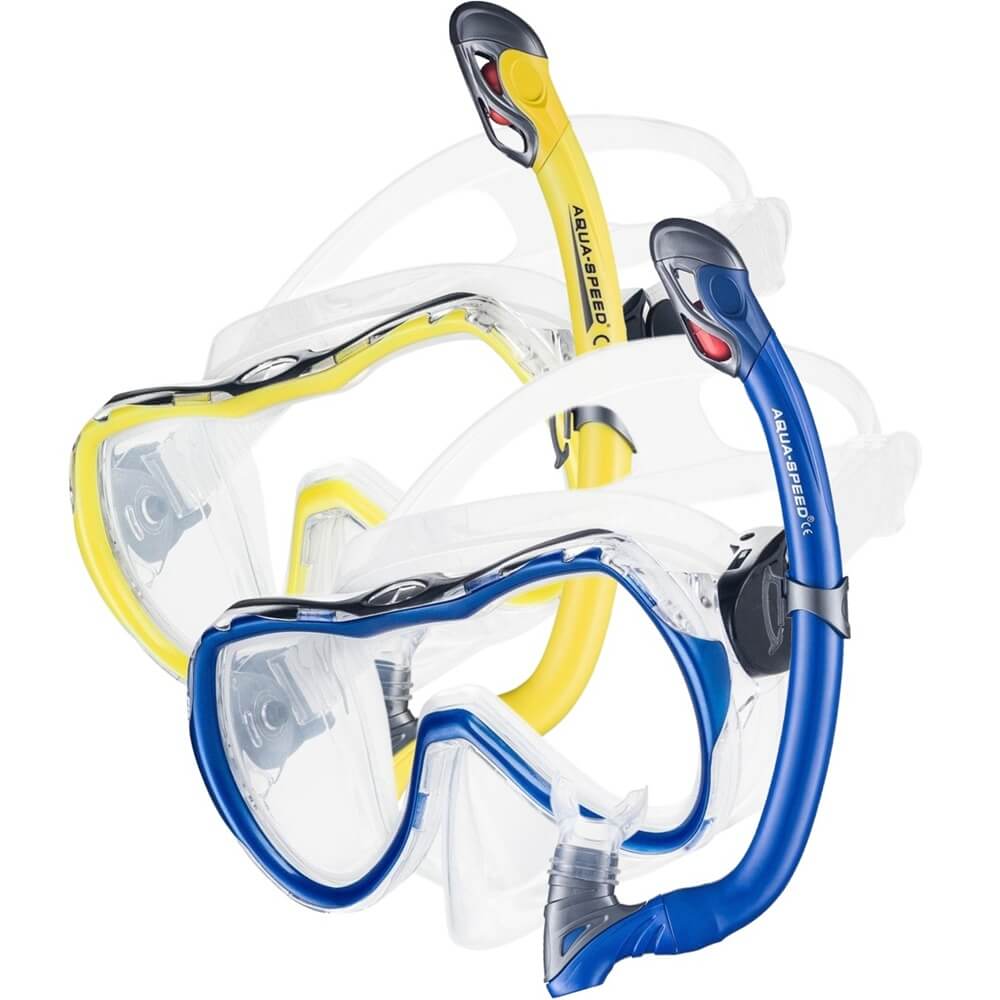 AQUA SPEED Junior Enzo + Samos snorkelēšanas komplekts + Tīkla maiss