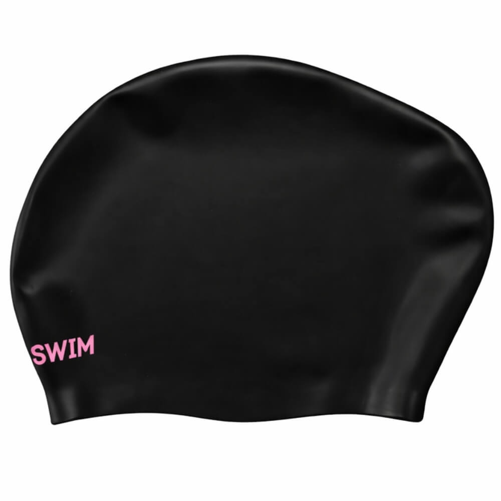 LATSWIM Black silikona peldcepure gariem matiem