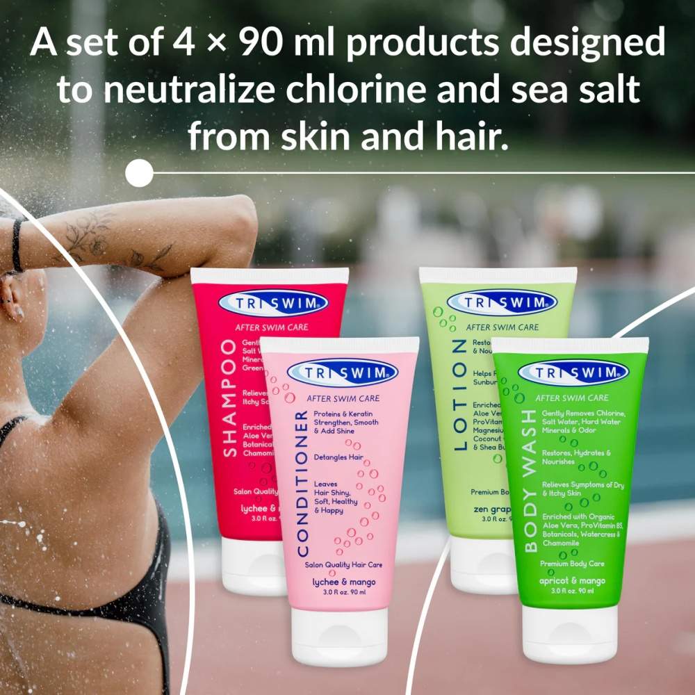 TRISWIM Chlorine Removal Travel Set ķermeņa kopšanas komplekts