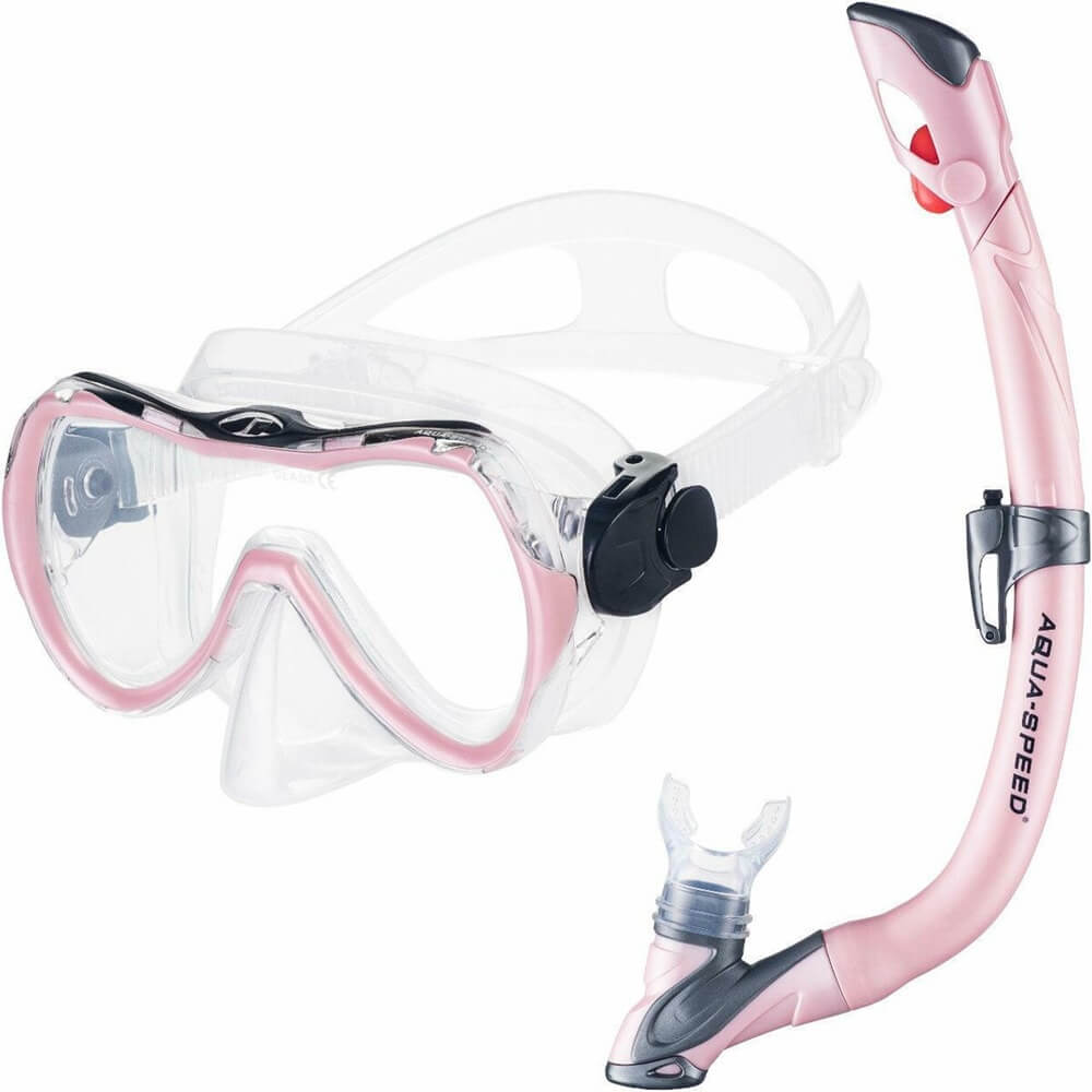 AQUA SPEED Junior Enzo + Evo snorkelēšanas komplekts + Tīkla maiss