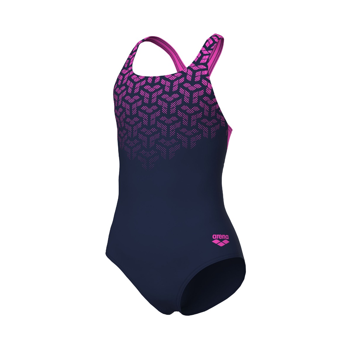 ARENA Kikko Swim Pro Back Navy Shocking Pink meiteņu peldkostīms